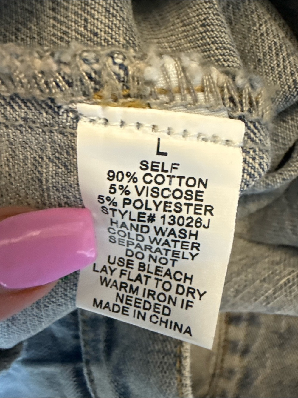Blue B Distressed Oversized Denim Jacket Acid Wash Grunge Y2K Large - Picture 5 of 5